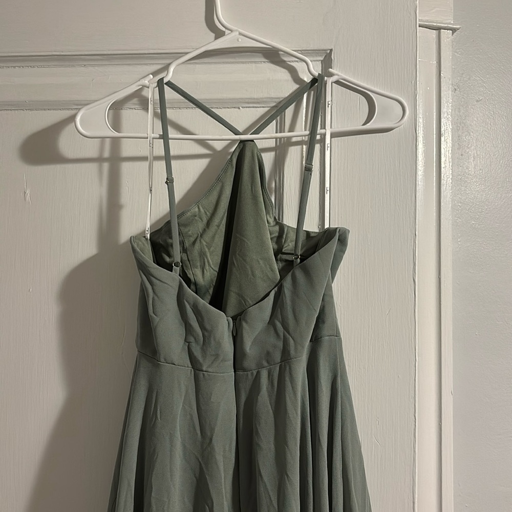 Lulus Sage brush formal gown sz small